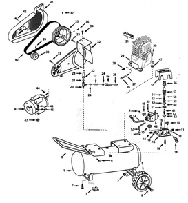 Tank Assembly Parts Diagram and Parts List for VT618902  Campbell Hausfeld Compressor